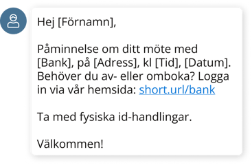 SMS påminnelse bank