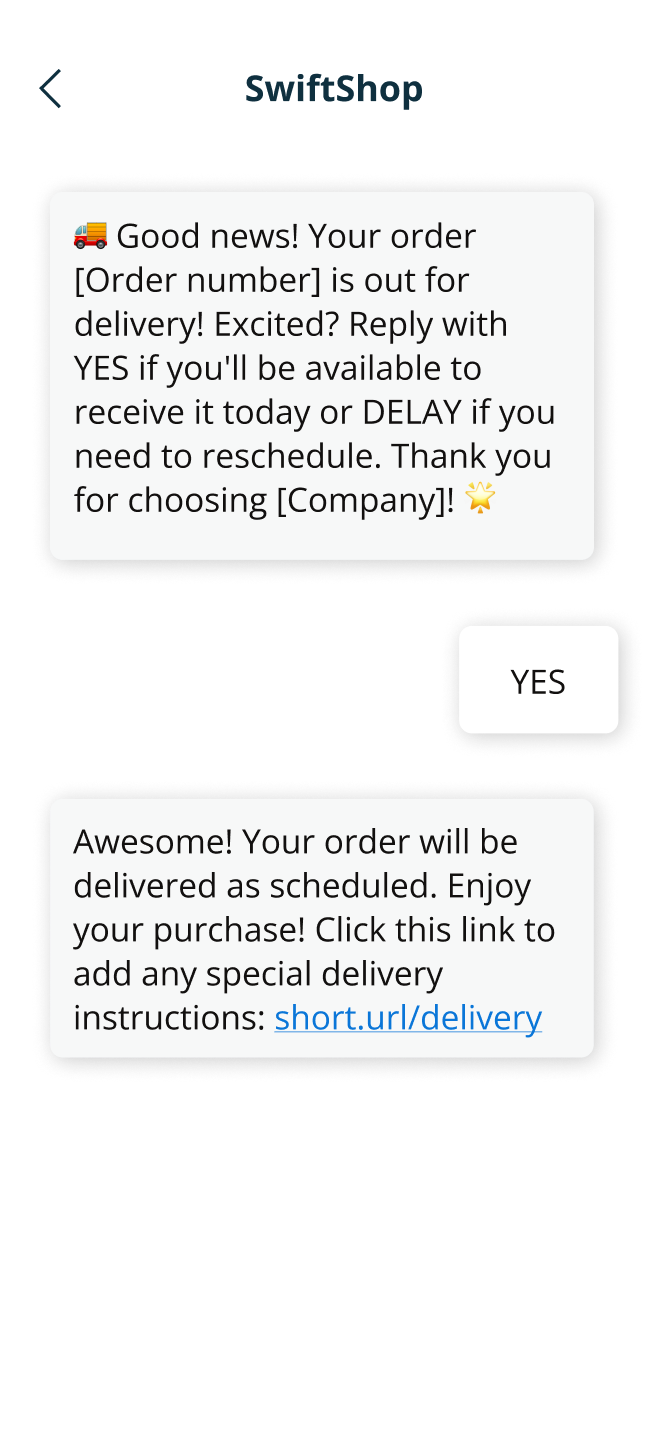 Notifikaatiot use case - SMS page1