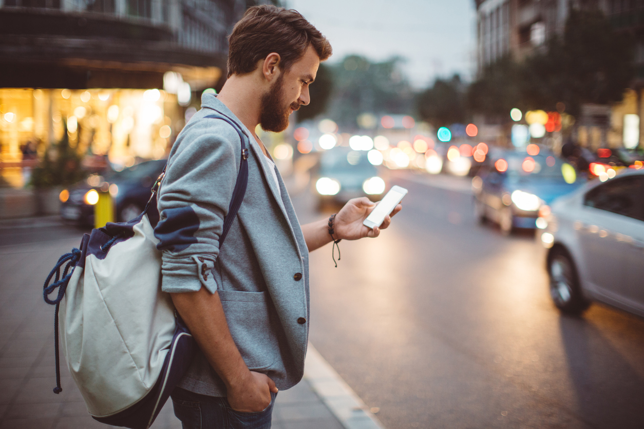 Man holding mobile phone